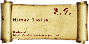 Mitter Ibolya névjegykártya