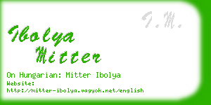 ibolya mitter business card